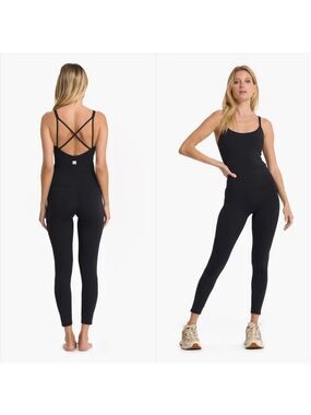 Vuori Mindset Jumpsuit Black XS Workout Yoga One-Piece Athleisure Outfit